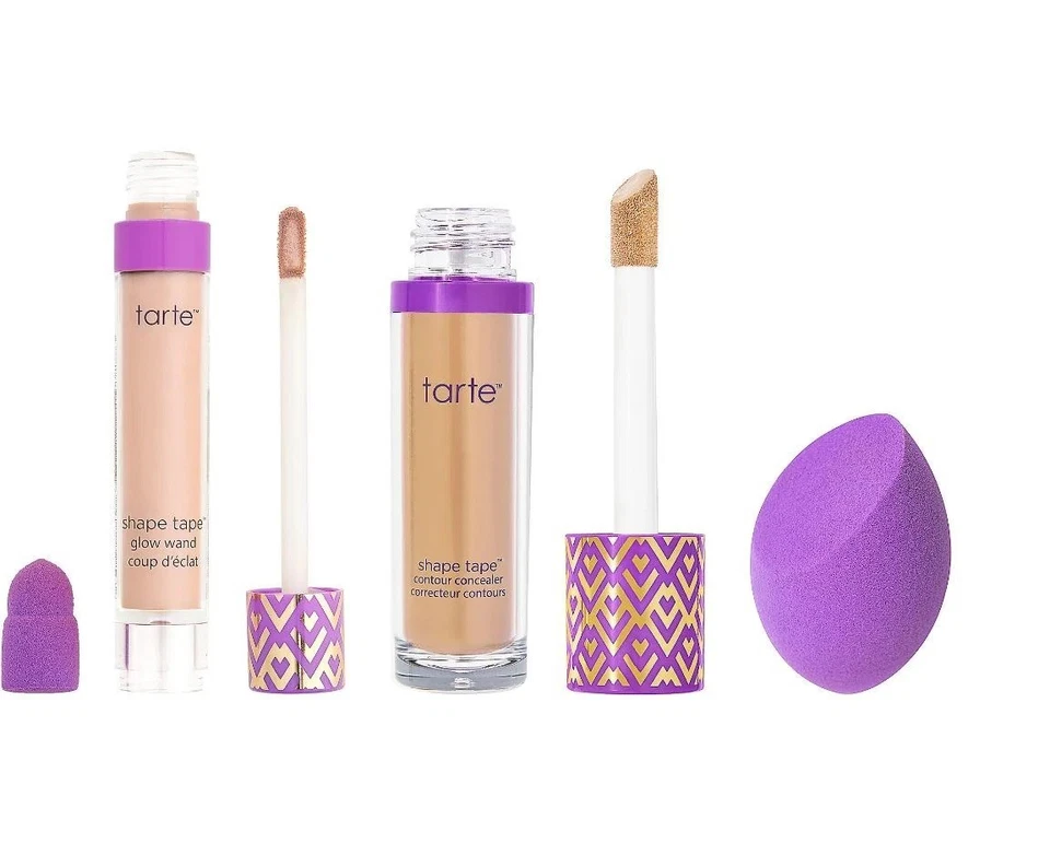 Tarte Set w/Shape Tape Glow Wand+Contour Concealer+Blending Sponge-Choose Shade! - Image 2 of 4