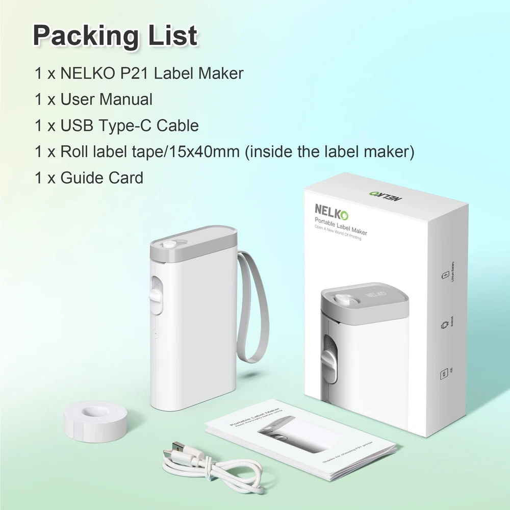 Bluetooth Label Maker Machine with Tape, P21 Wireless Mini Label Printer