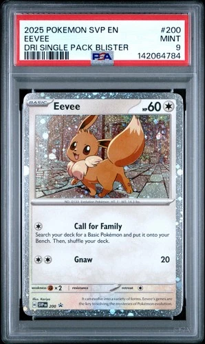 4784 Eevee 2025 Pokemon Destined Rivals Single Blister Promo - SVP EN #200 PSA 9