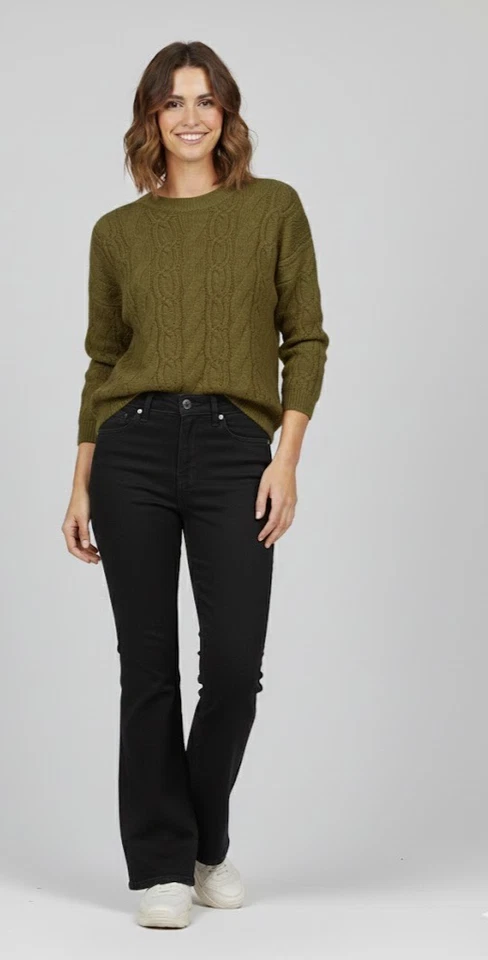 Ladies Marks Per U** Jumper Long Sleeved Mohair Blend Cable Knit Soft  Sweater - Image 3 of 4