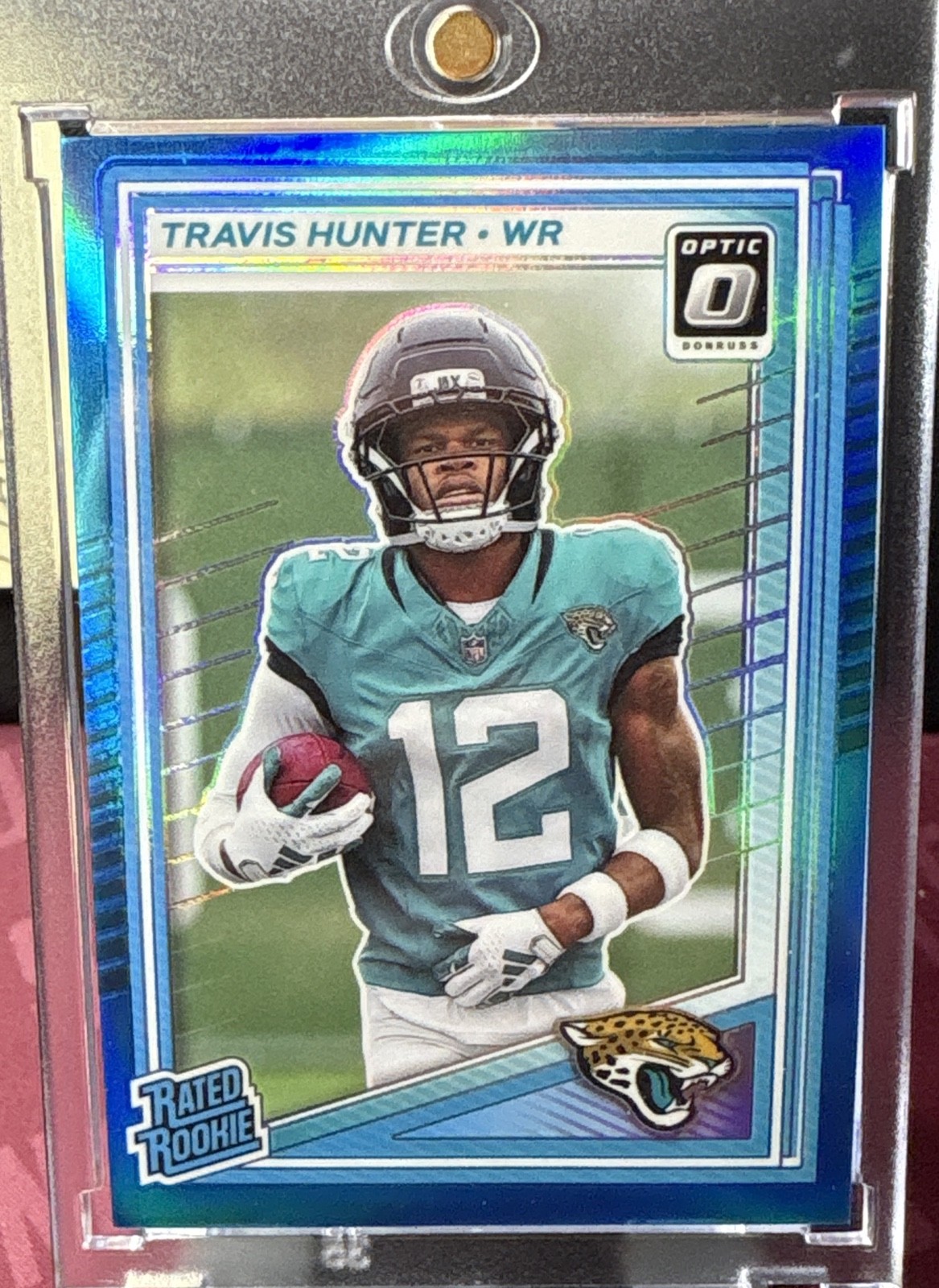 2025 Panini Donruss Optic - Rated Rookie Travis Hunter #201 Aqua Prizm /349 (RC)