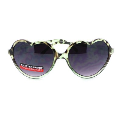 Thin Plastic Frame Heart Shape Sunglasses