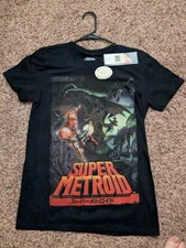 Super Metroid Shirt Japanese Black T-Shirt Nintendo Gamestop ThinkGeek Small (S)