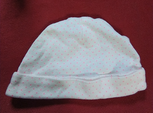 Chapeau bébé fille taille 0-3M bambin blanc rose à pois carter's child of mine - Photo 2/6