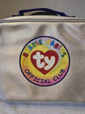 Ty Beanie Babies Official Club Silver PVC Zip w/ Window Travel Carry Case Bag 