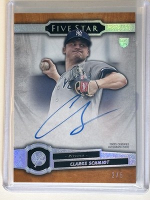 2021 Topps Five Star Clarke Schmidt Orange On Card Rookie Auto /5 Yankees