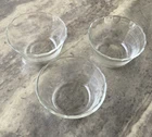 Lot of 3 Vintage Pyrex #463 / 175ml Custard Dish Clear-Scalloped Edge-Three Ring