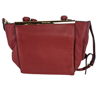 Michael Kors Red Leather Tote Bag