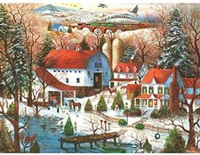 1000 Piece Jigsaw Puzzle Winter Farm Scene