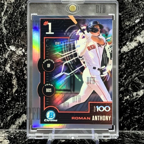 Roman Anthony RARE #1 DRAFT PICK BOWMAN CHROME REFRACTOR ROOKIE CARD RED SOX RC!