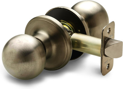Copper Creek BK2020AB Ball Door Knob, Passage Function, 1 Pack, in Antique Brass