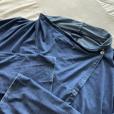 Pure Jill Indigo Tunic Wrap Ocean Wash Cardigan Sz XL Classic Draped Boho Travel