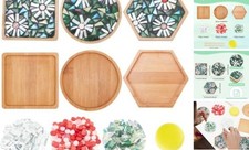 3 Styles DIY Mosaic Craft Kit Easy to Make DIY Flower Mosaic Bamboo Coasters