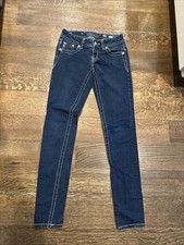 Miss Me Women's Signature Skinny Jeans Distressed Bling Size 26 Measure 26 x 32