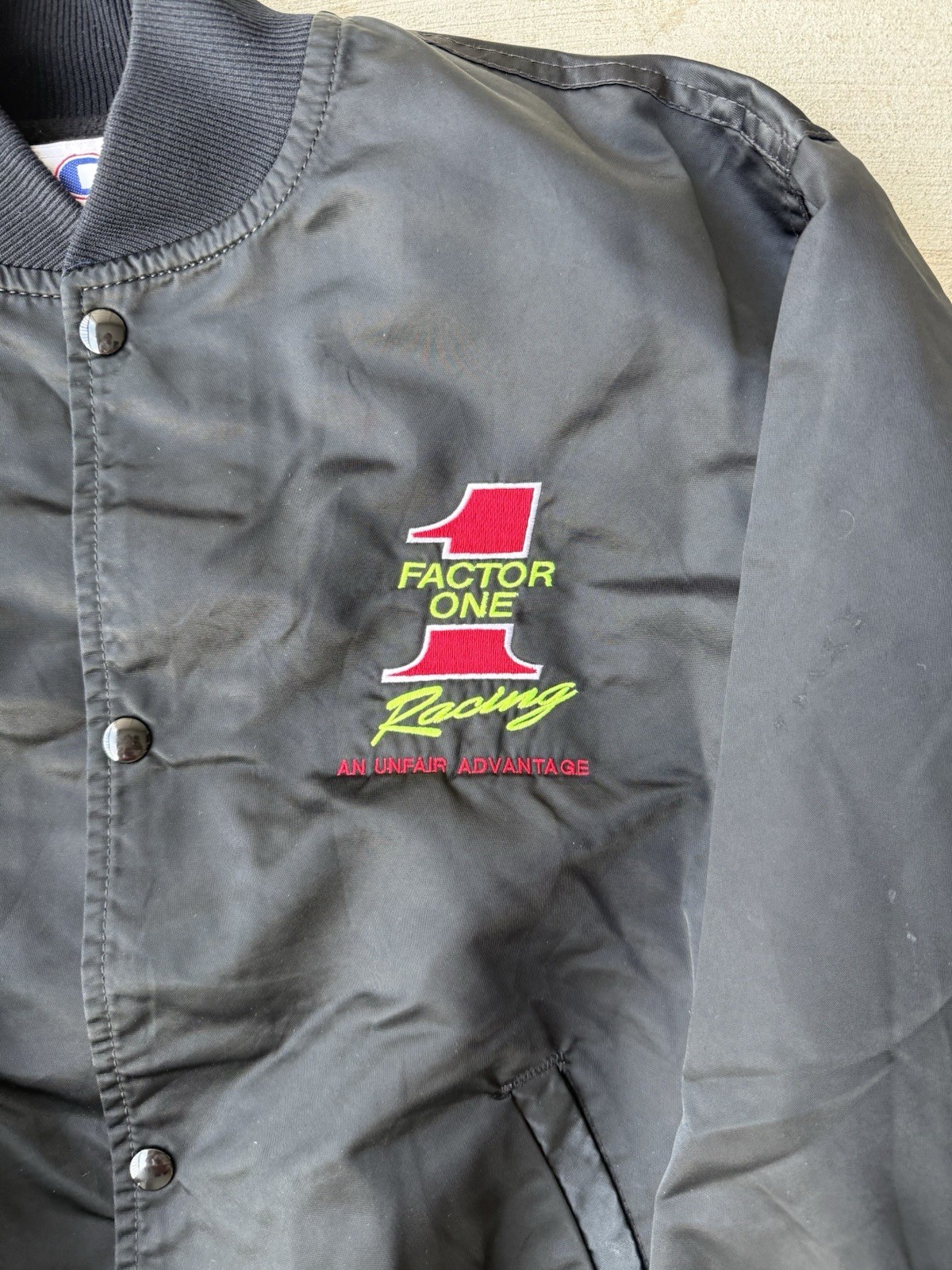 Black lined nylon Factor One jacket - image 2