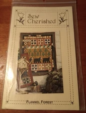 Sew Cherished Flannel Forest 42.5x52 & 17x37 Wall Hanging Quilt Pattern Vtg 1996