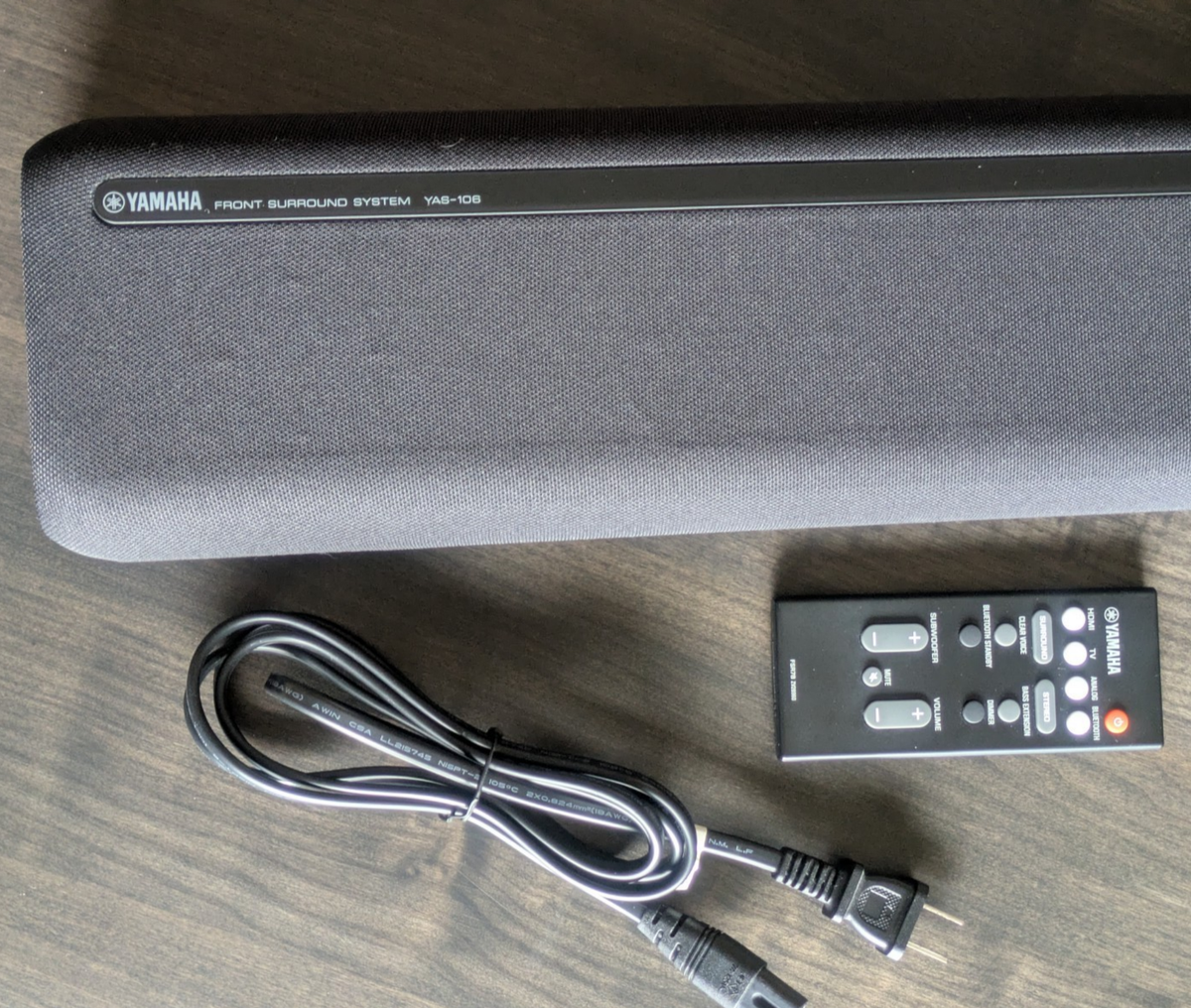 Yamaha YAS-106 Sound Bar w/ Built-In Subwoofers, Remote + Power