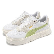 Puma Cali Court Embroidery W White Green Women Lifestyle Casual Shoes 398828-01