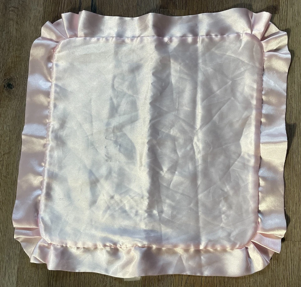 Gerber Lovey Blanco Rosa Vendido Satinado Borde Volantes Manta de Seguridad Lil Bolso sin asas Foto 4 de 4