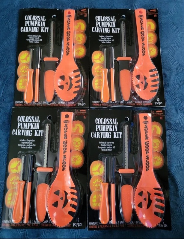 Pack of 4 pumpkin carving kit by Colossal 