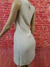 Eileen Fisher Womens Striped Green Pencil Rayon Sleeveless  Dress Size M #C