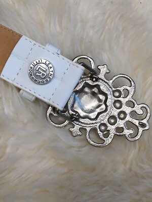 Leatherock white bejeweled belt Leatherock Rhinestone White Leather Belt S 32 | eBay main image 2