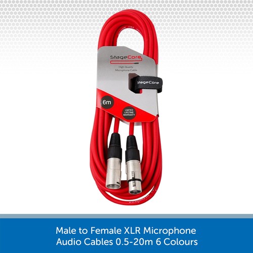 Male to Female XLR Microphone Cable Patch Lead Balanced 0.5m-20m 6 Colours - Picture 6 of 8