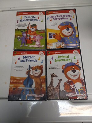 4 NEW Baby Genius Dvds Rhymes, Sleepytime, Friends, Adventures