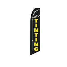 Auto Tinting Black Swooper Flutter Feather Flag  3ft W x 11.5ft Tall