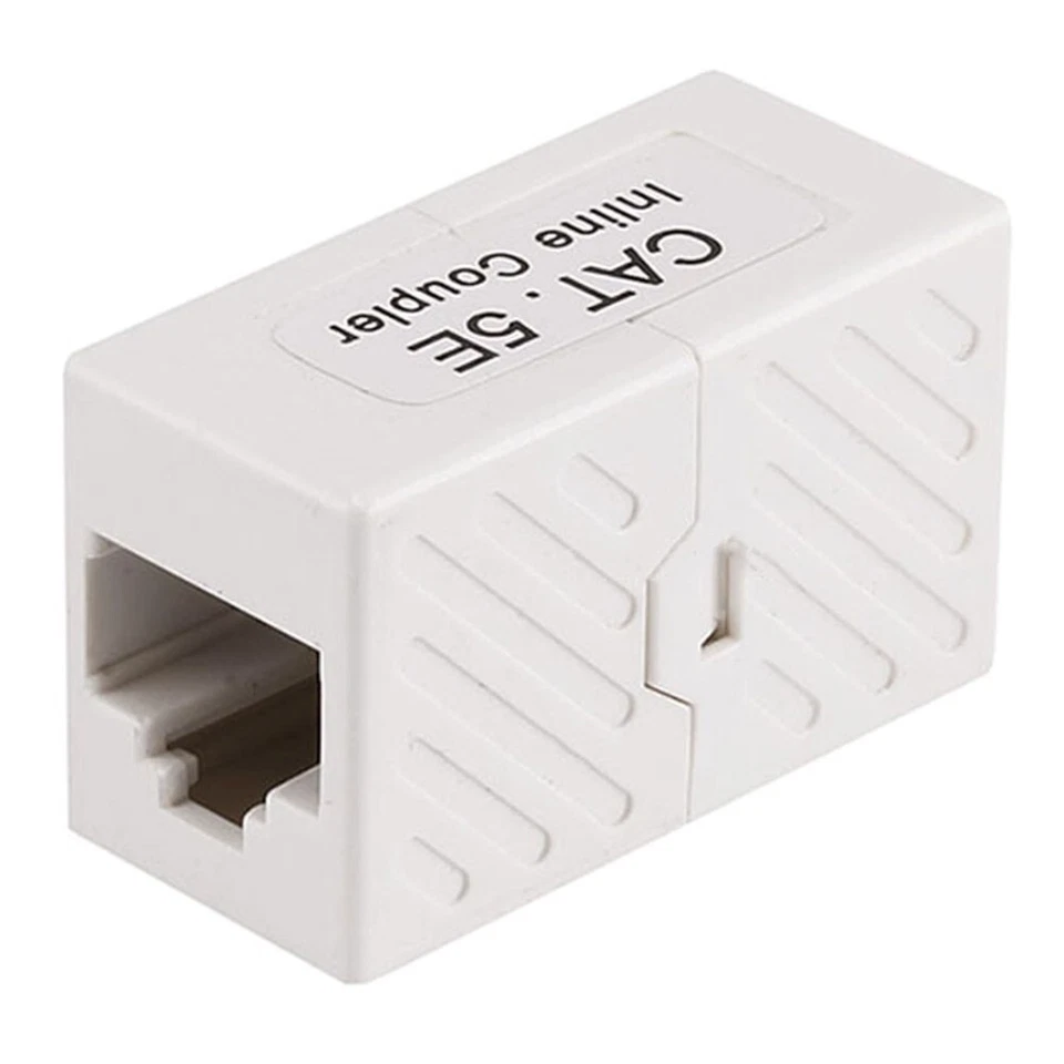 6x CAT5E RJ45 Inline Coupler Straight Network Cable Joiner Extender Cat 5e White - Image 3 of 3