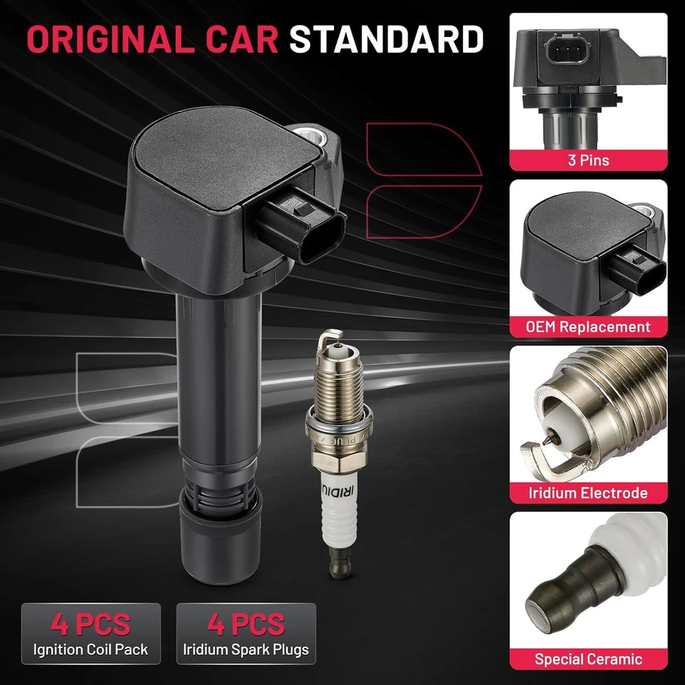 Bobina de encendido y bujía UF582 para Honda Civic 1,8 L I4 2006-2011 4 Performance Foto 2 de 4