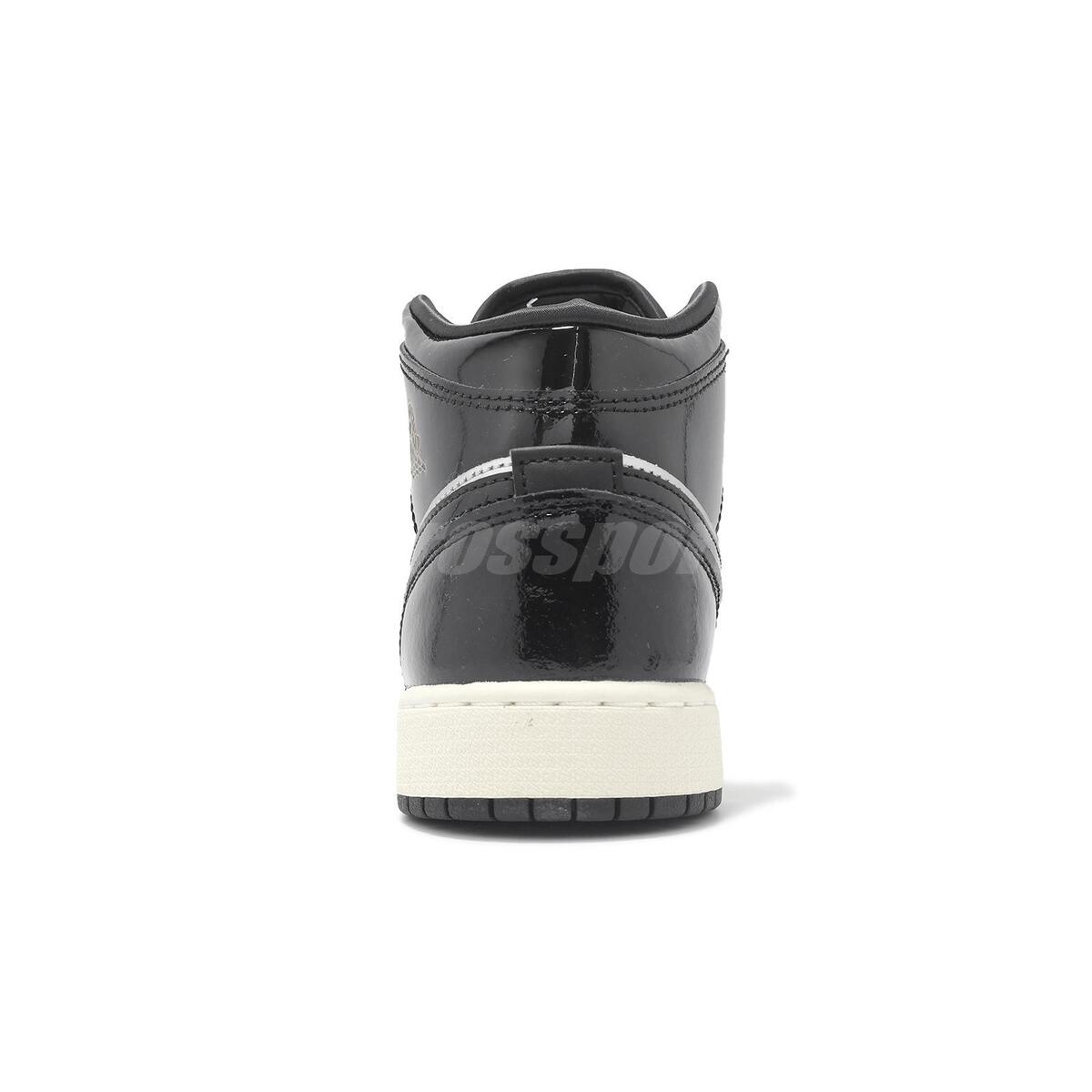 Nike Air Jordan 1 Mid SE GS AJ1 Black Metallic Silver Kids Nike Air Jordan 1 Mid SE GS AJ1 Black Metallic Silver Kids