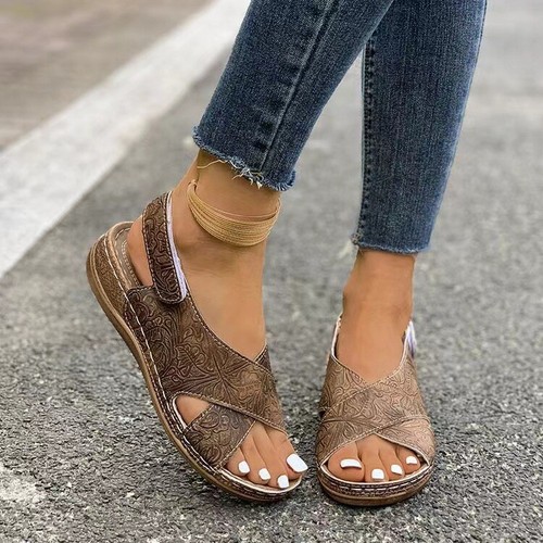 Womens Ladies Comfy Sandals Shoes Summer Orthopedic Slippers Slip On Beach Size - Picture 4 of 23
