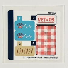 LEGO STICKER SHEET 41442 Vet Clinic Rescue Buggy Friends Stickers Decals