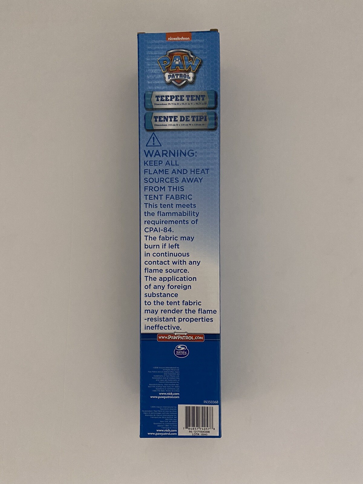 Nickelodeon Paw Patrol Teepee Tent Blue