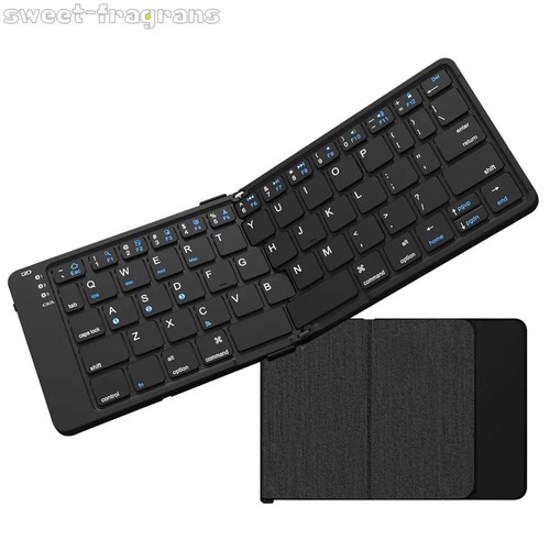 Portable Wireless Bluetooth v5.1 Folding Up to 3 Devices Mini  travel Keyboard - Picture 1 of 14