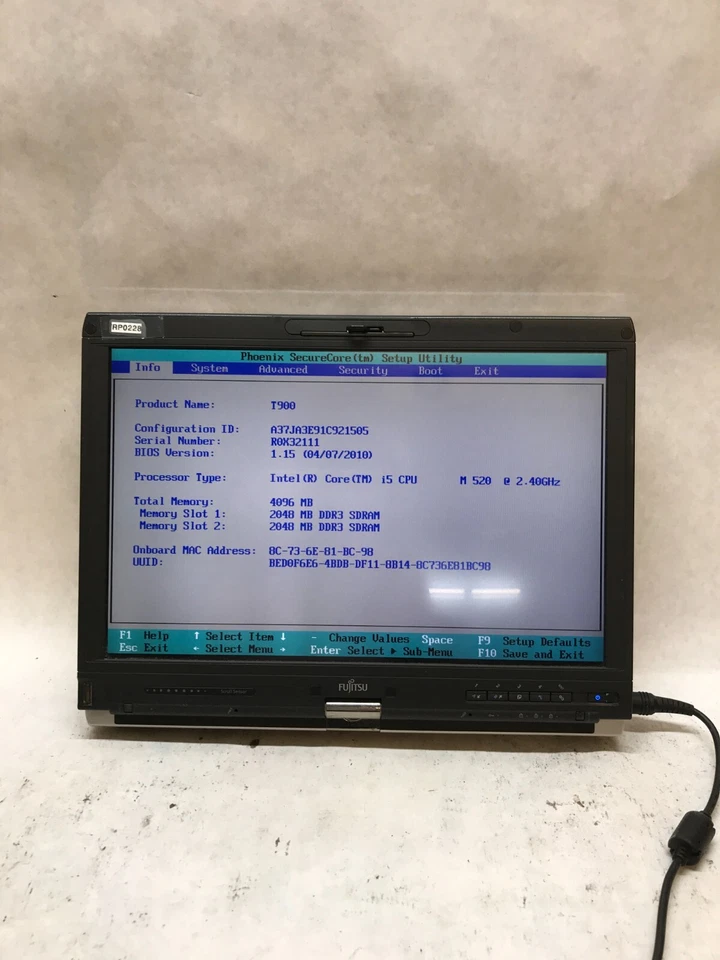 Fujitsu LifeBook T900 13.3" Laptop Intel i5-520M 2.4GHz 4GB RAM NO HDD/OS - -DW - Image 3 of 4