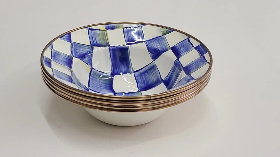 Juego de 4 cuencos de desayuno Mackenzie Childs Royal Check Foto 2 de 4