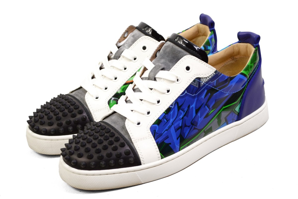 Christian LOUBOUTIN JUNIOR Spikes Graffiti low top sneakers shoes