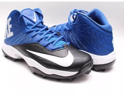 NEW Nike Zoom Code Elite 3/4 Shark Football Cleats 603370-004 Black/Blue 17 AA79