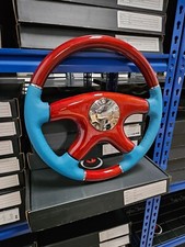 Raptor 15 Ocean Blue Leather Wood Steering Wheel