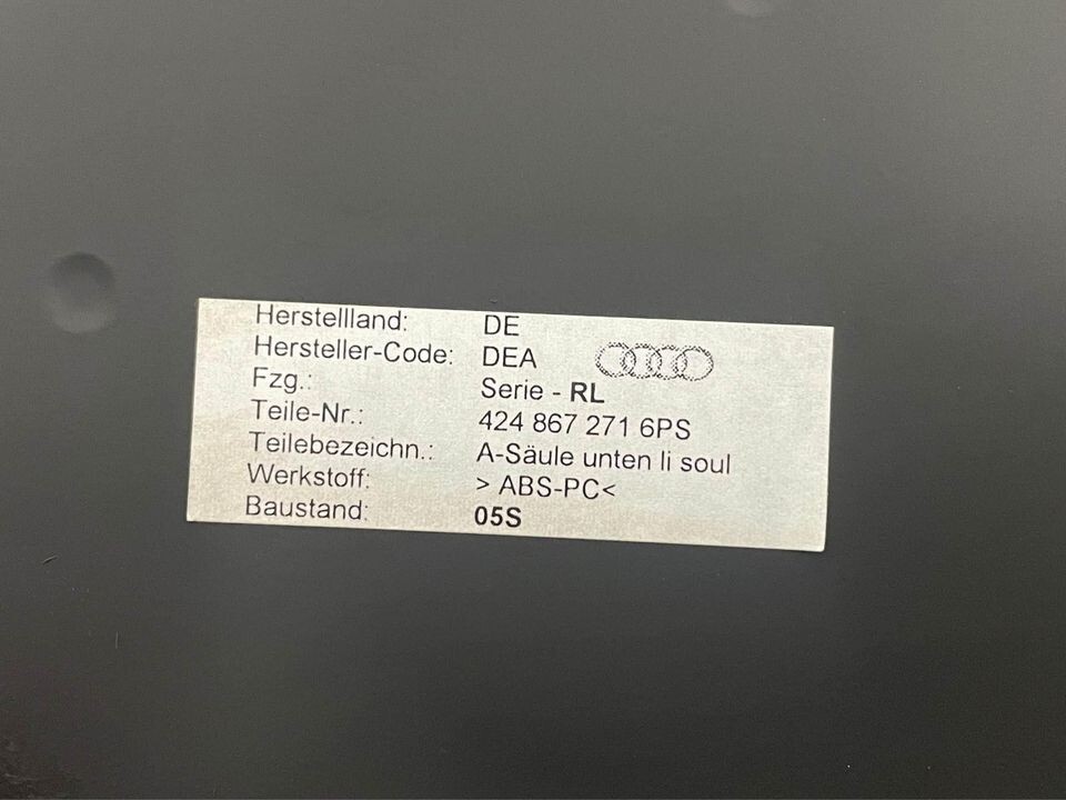 R8 cowl kick door panel for Audi R8 2014-2015 Part #424-867-271-6PS