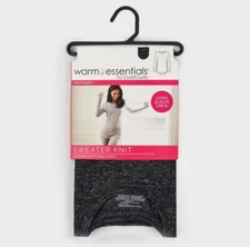 NWT~ Warm Essentials by Cuddl Duds sz M Dark Charcoal Knit thermal Crew Top Ai2