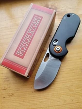 Rough Ryder Folding Knife 2" Satin Finish 440 Steel Blade Black Aluminum Handle