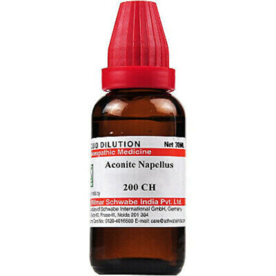 Willmar Schwabe India Aconite Napellus 200 CH (30ml) FREE DELIVERY