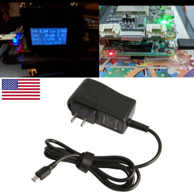 5.25V 3A Micro USB Charger AC Adapter For Raspberry Pi 3 Model B B+ A+ Plus Pi 4