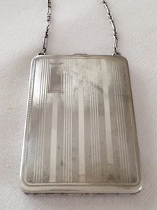 antique silver purse with chain
