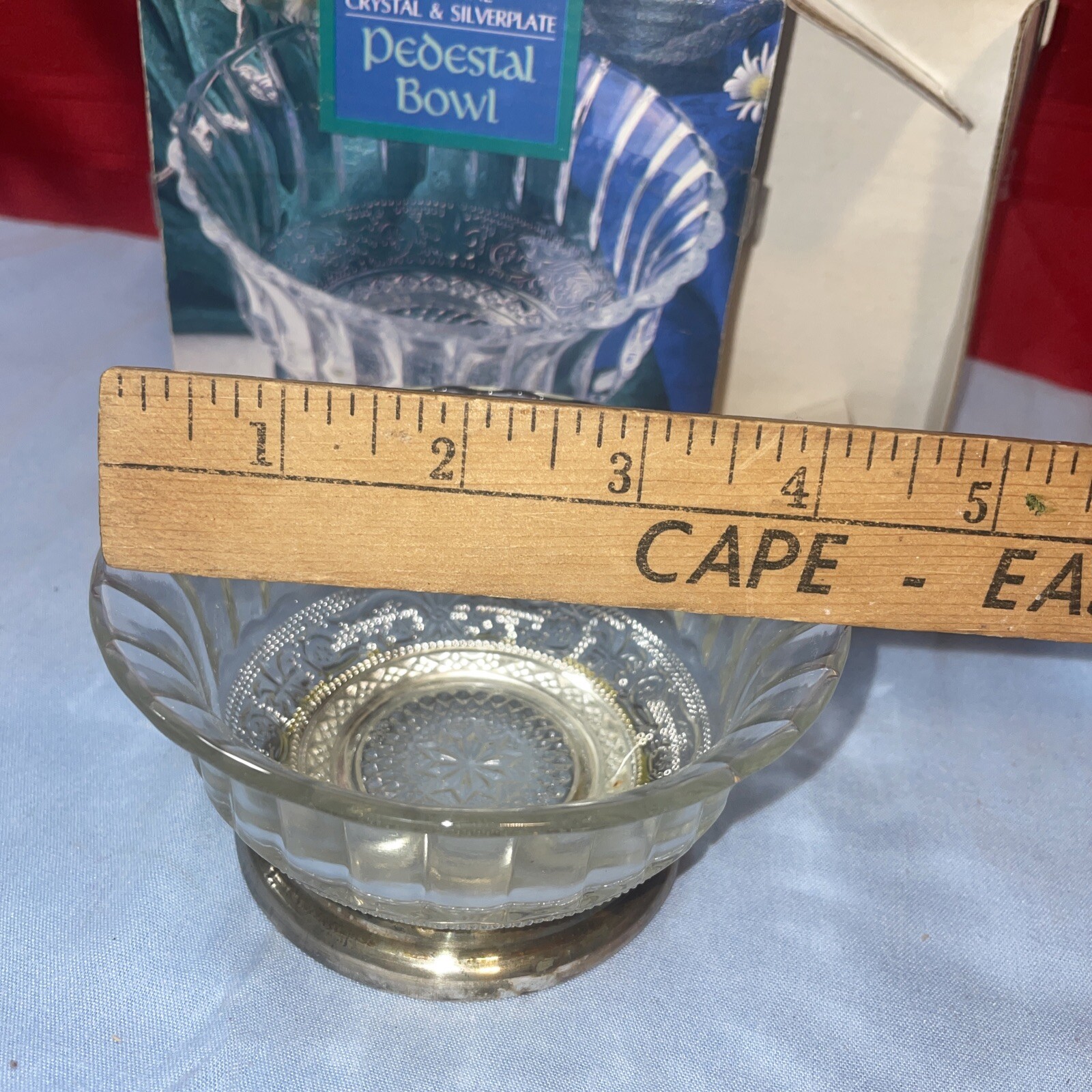 VINTAGE SILVER PLATE CRYSTAL PRESSED GLASS CANDY NUT BOWL DISH See Pics eBay