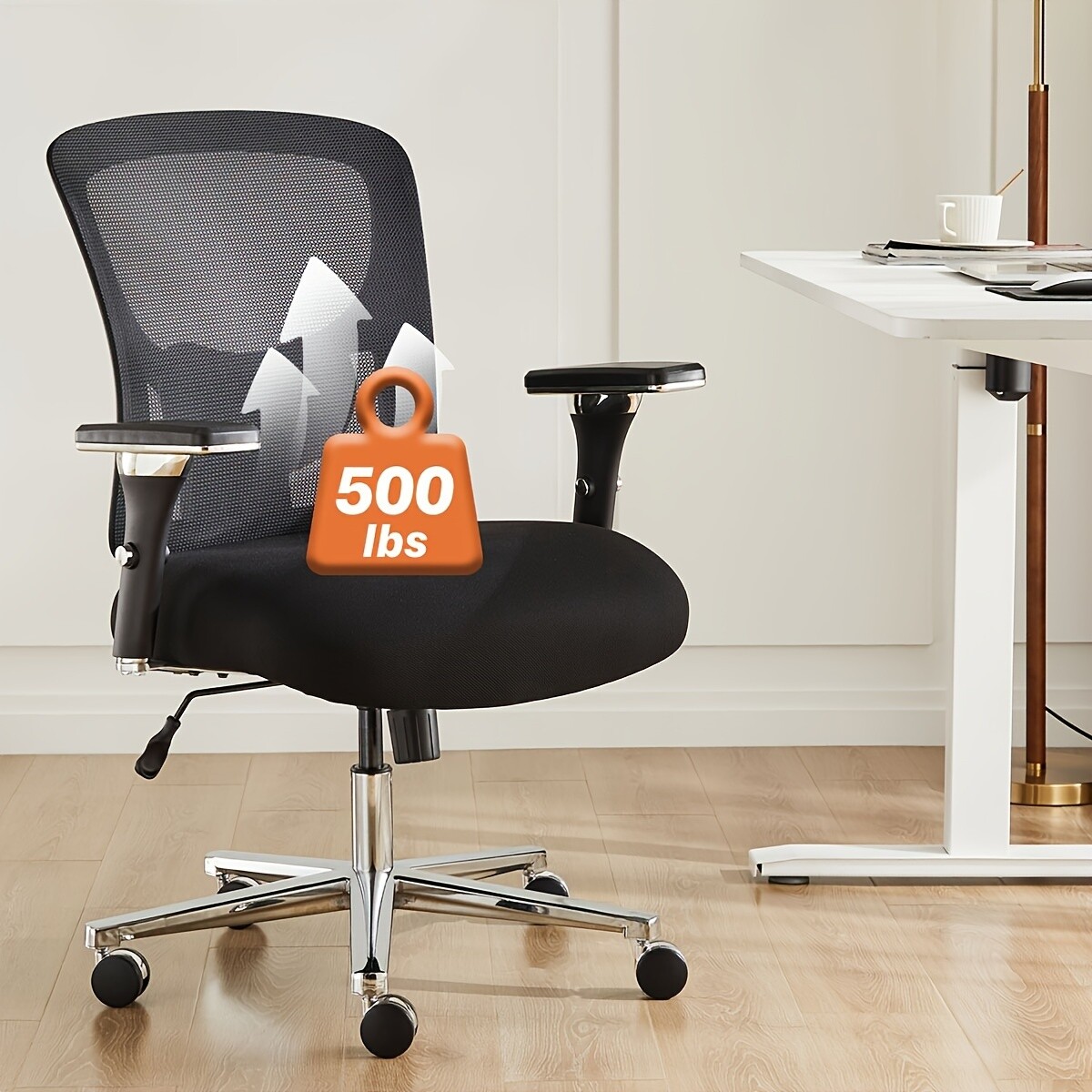 Big Tall Office Chair Lumbar Support, 500lbs Duty Mesh Ergonomic Computer Chair