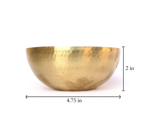 Tazón redondo de latón puro para decoración de mesa de comedor 360 ml, conjunto de 2 - Imagen 3 de 6